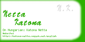 netta katona business card